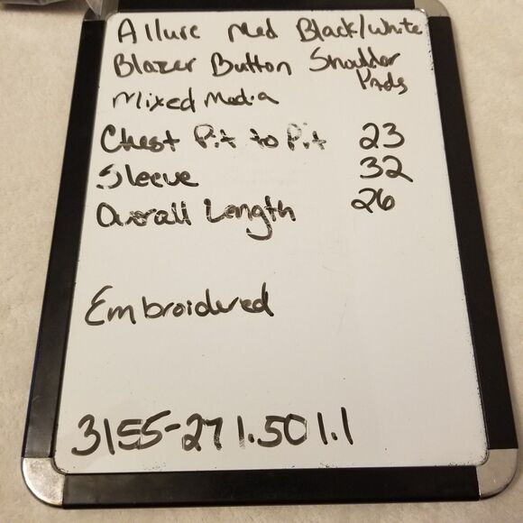 Allure M Blazer Jacket Long Sleeve Button Black Mixed Media Lagenlook Career VTG - Picture 9 of 9